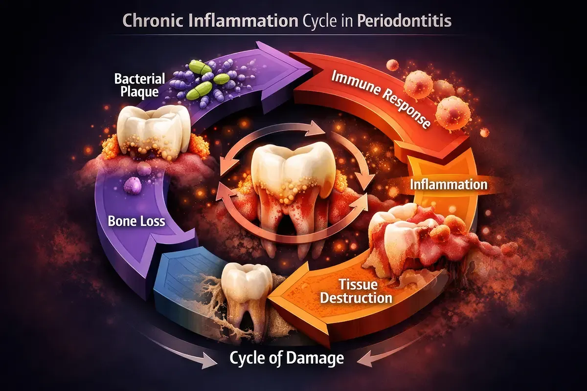 The cycle of periodontal disease